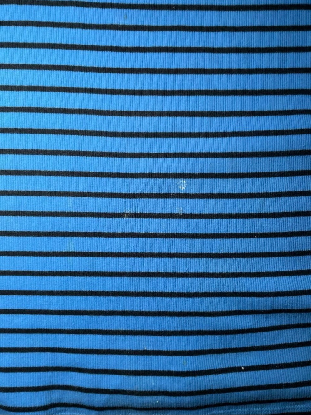 Ralph Lauren Blue and Black Striped Long-Sleeve Top with Faux Leather Shoulders - Picture 5 of 5
